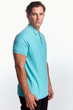 Playera Polo Fit Manga corta Aqua