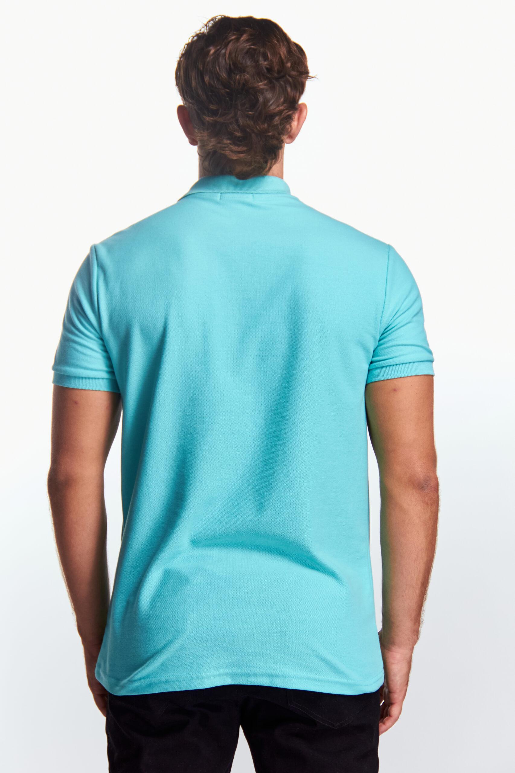 Playera Polo Fit Manga corta Aqua