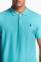 Playera Polo Fit Manga corta Aqua
