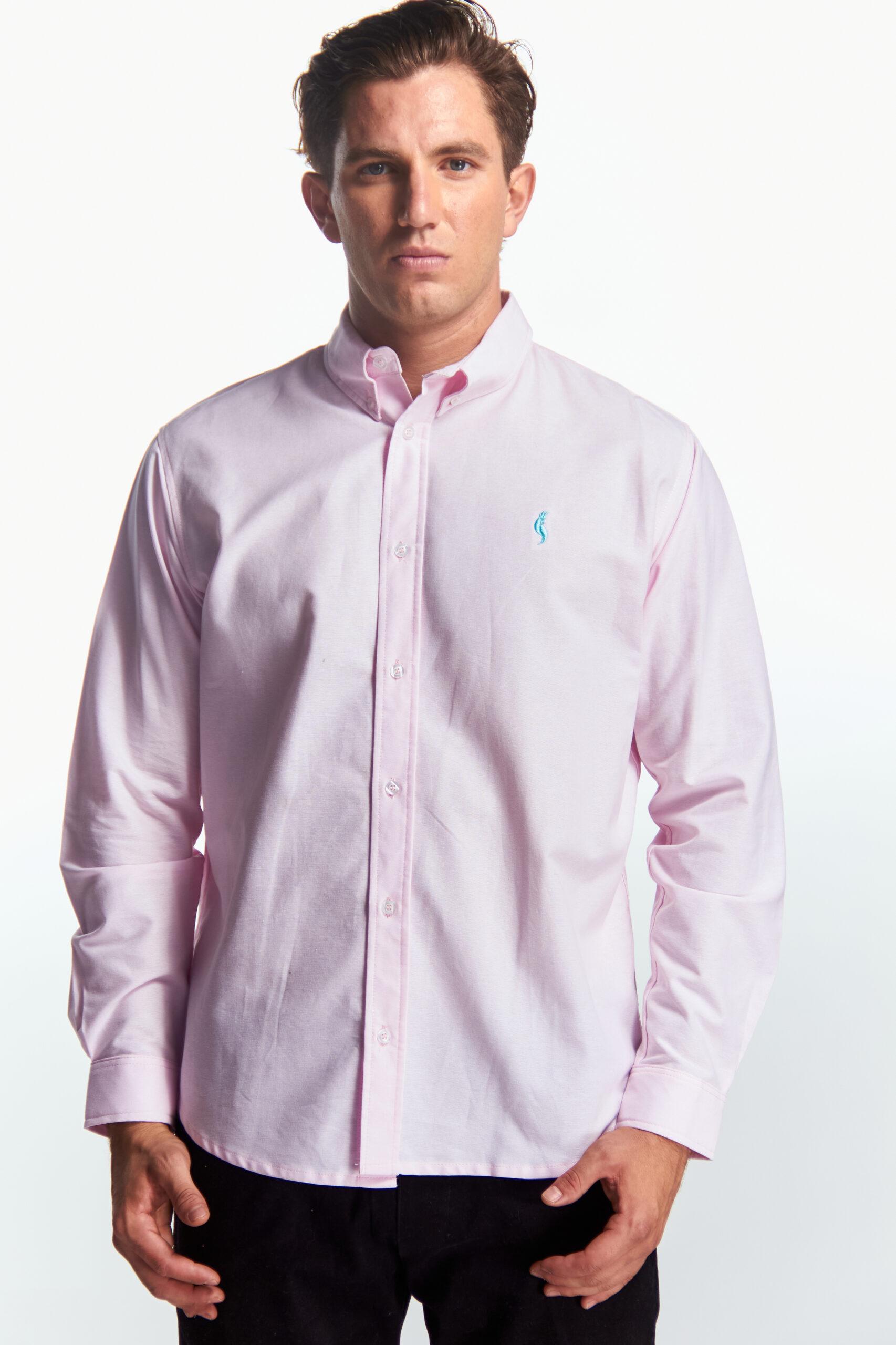 Camisa Manga Larga Básica Rosa