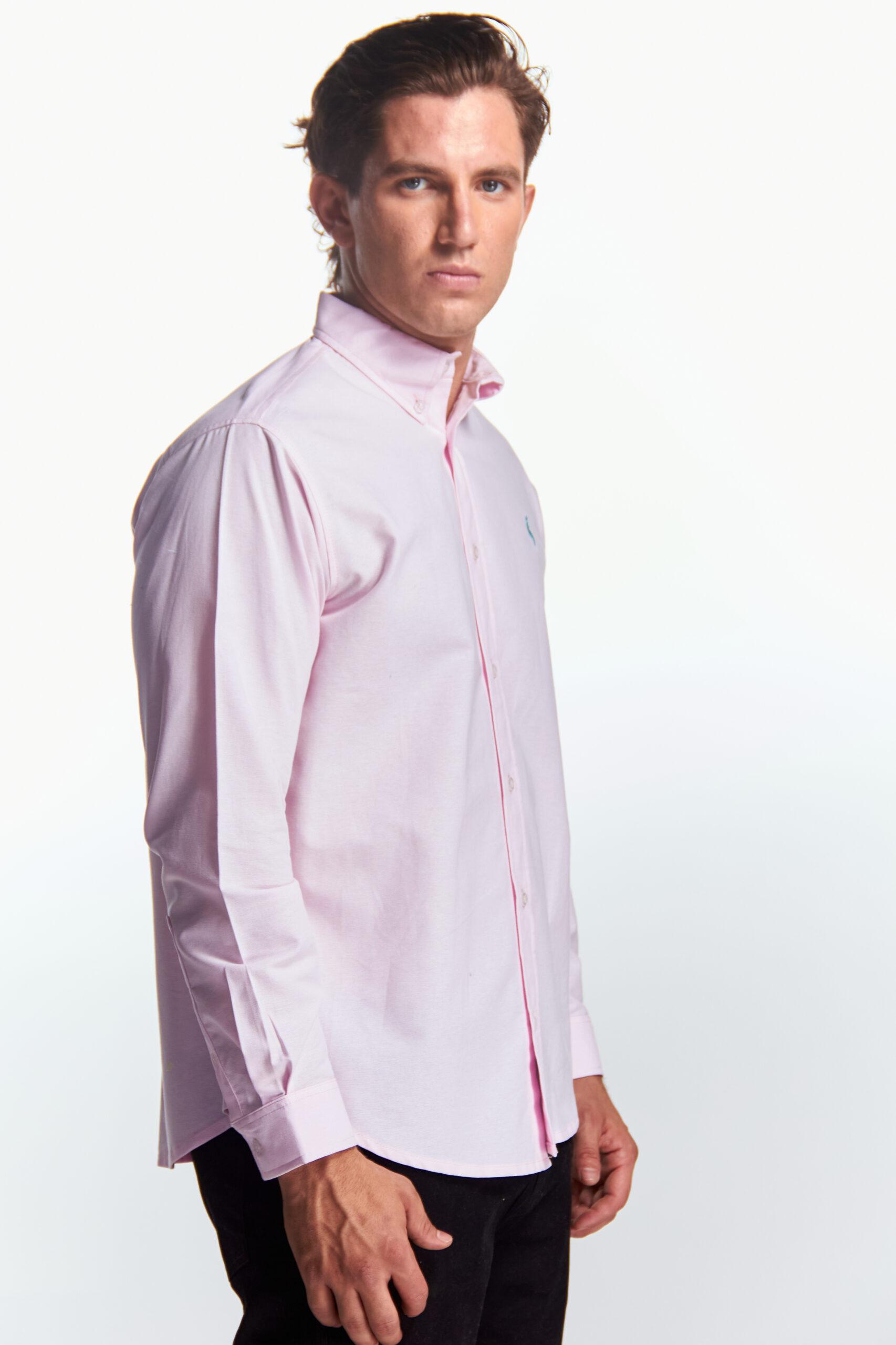 Camisa Manga Larga Básica Rosa