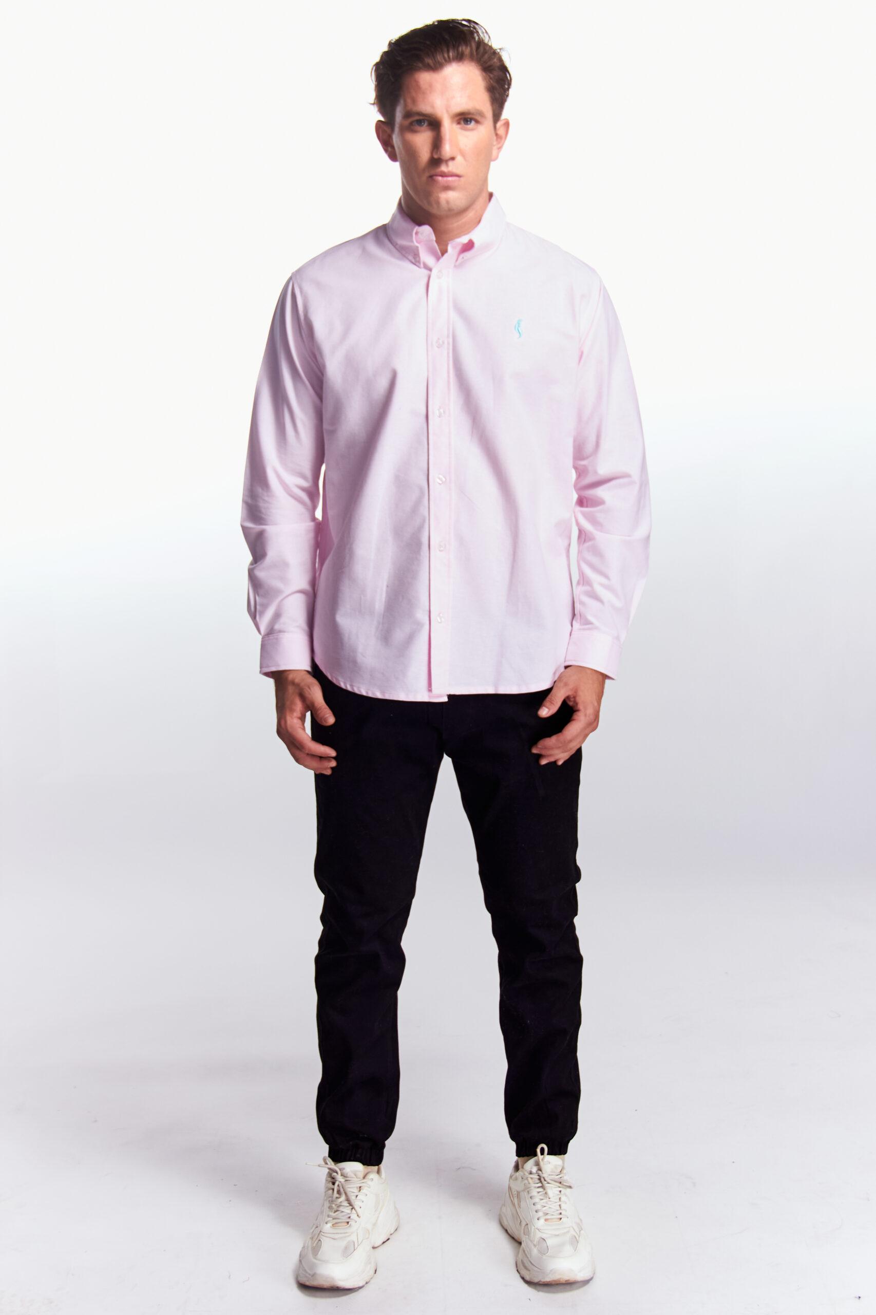 Camisa Manga Larga Básica Rosa