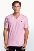 Playera Cuello V Básica Rosa