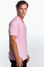 Playera Cuello V Básica Rosa