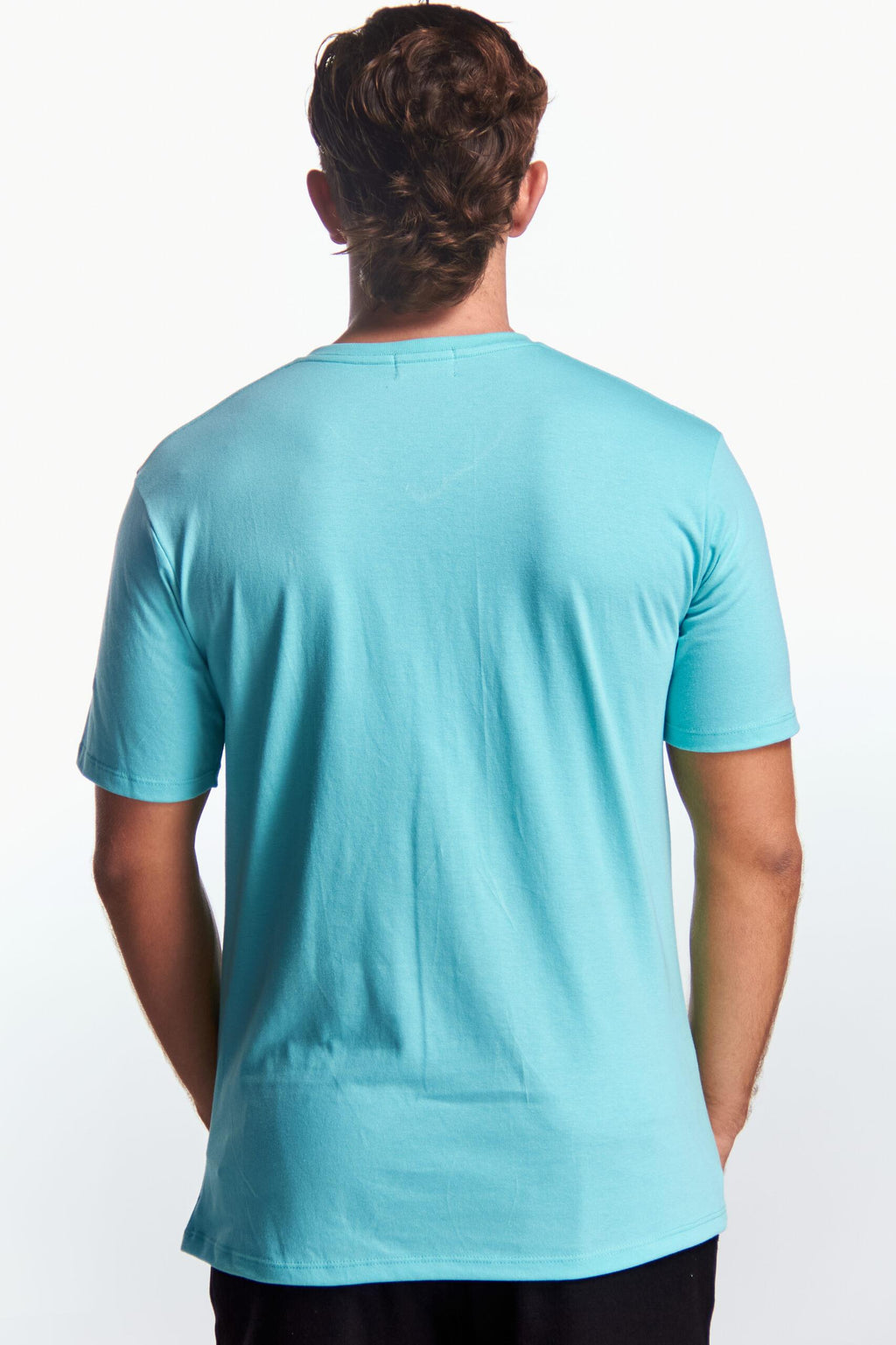 Playera Cuello V Básica Aqua