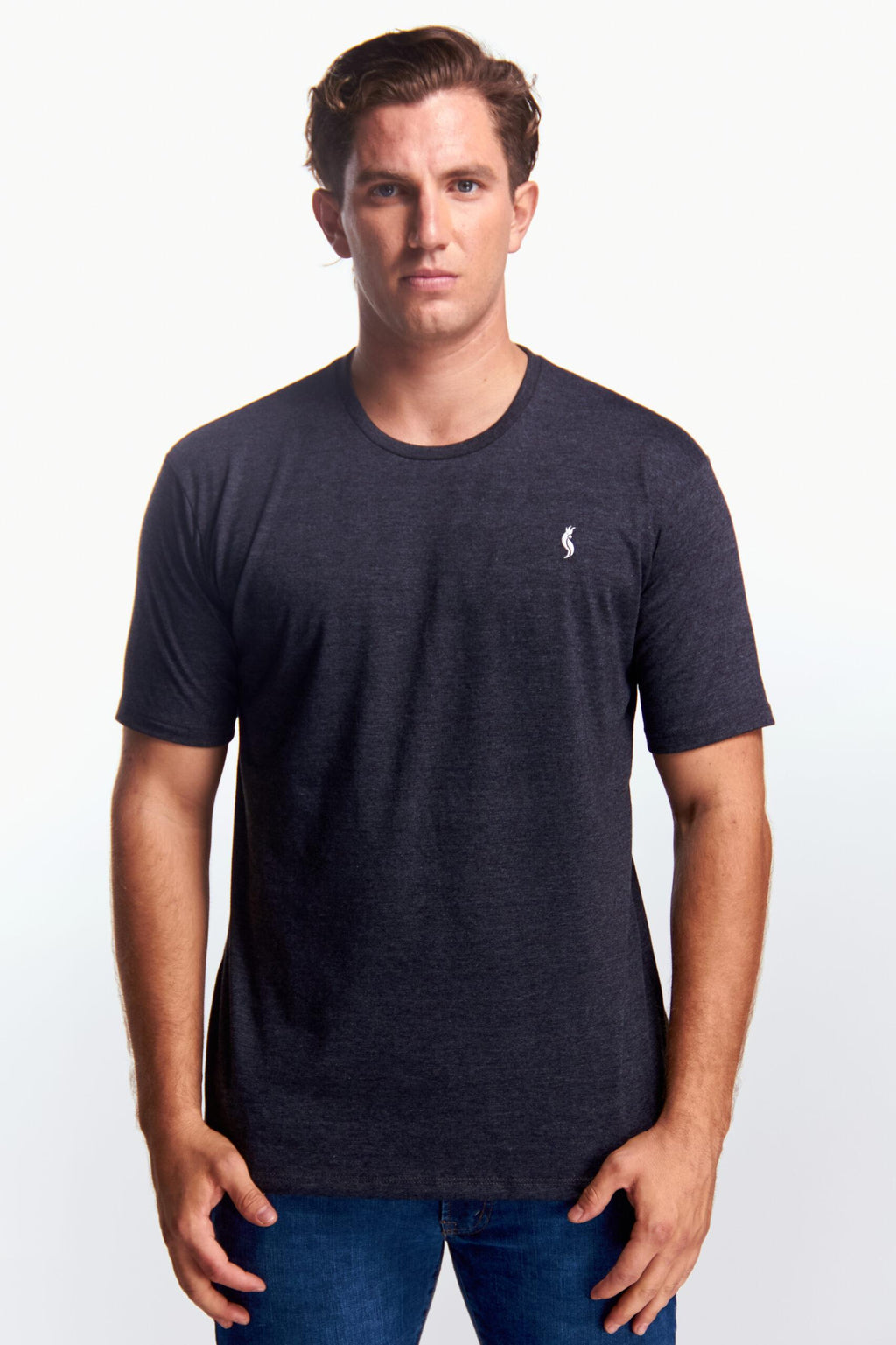 Playera Cuello redondo Básica Gris oxford