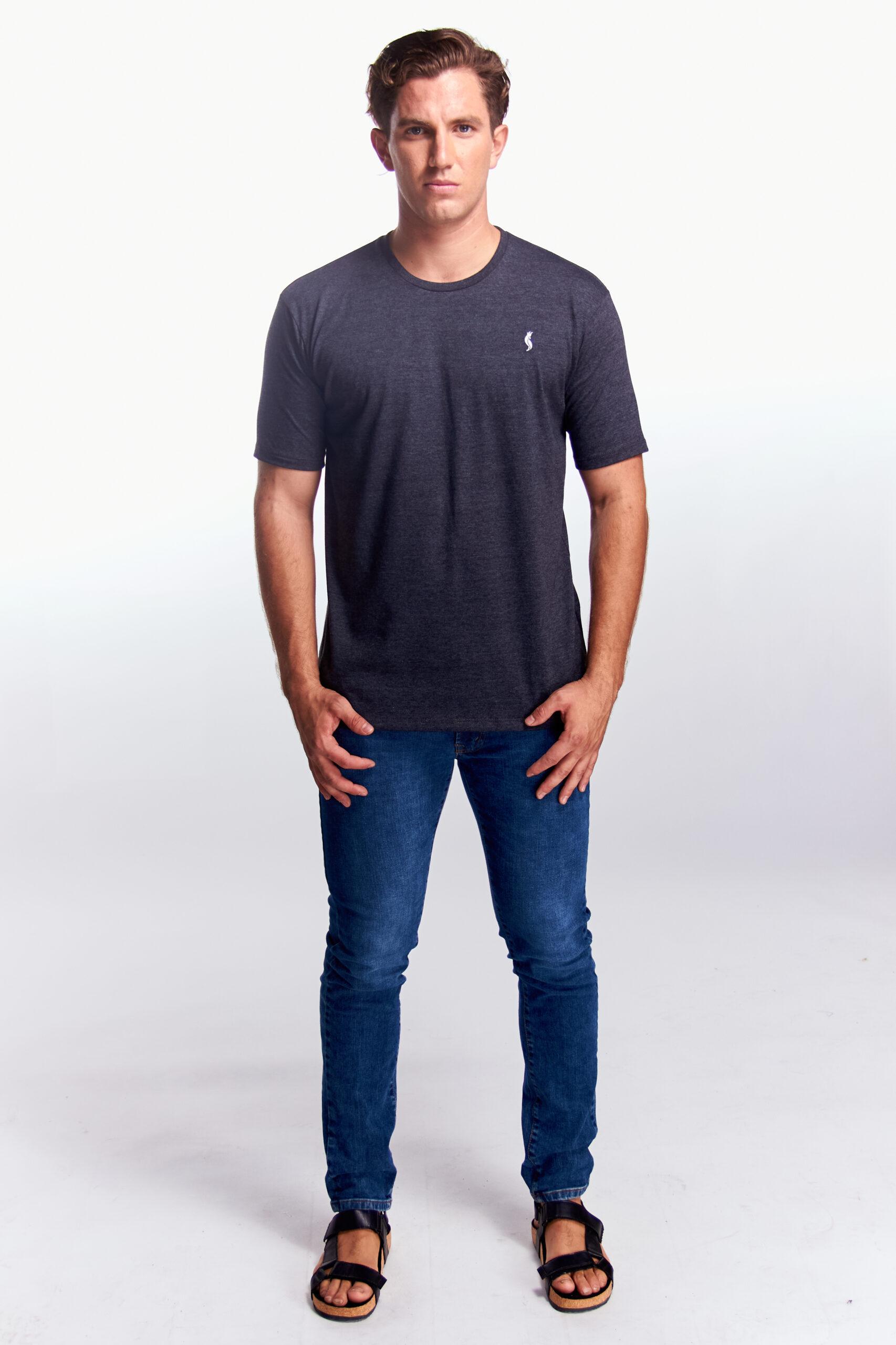 Playera Cuello redondo Básica Gris oxford