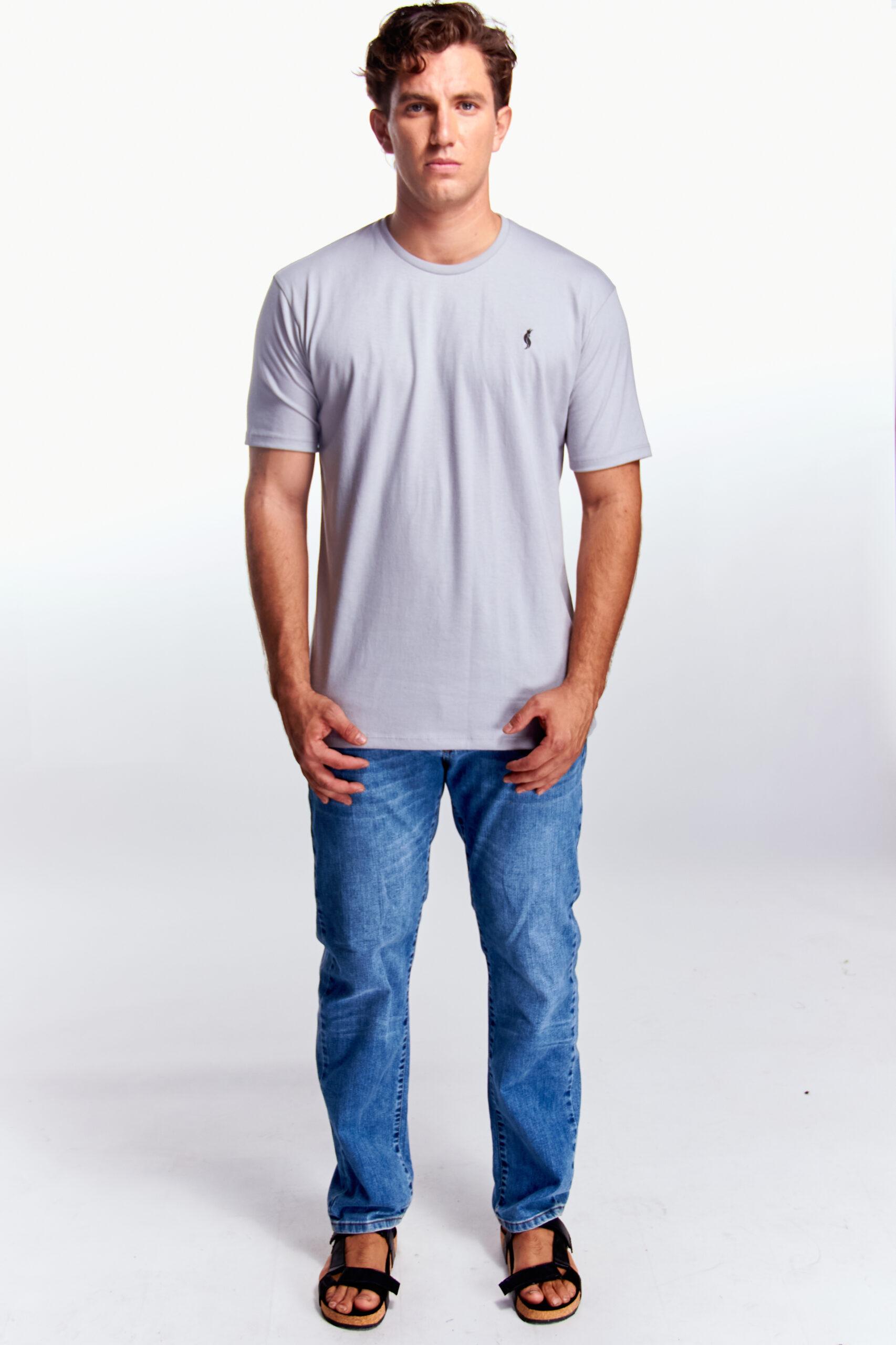 Playera Cuello redondo Básica Gris perla