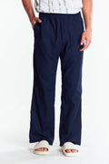 Pantalón Recto Lino Azul marino