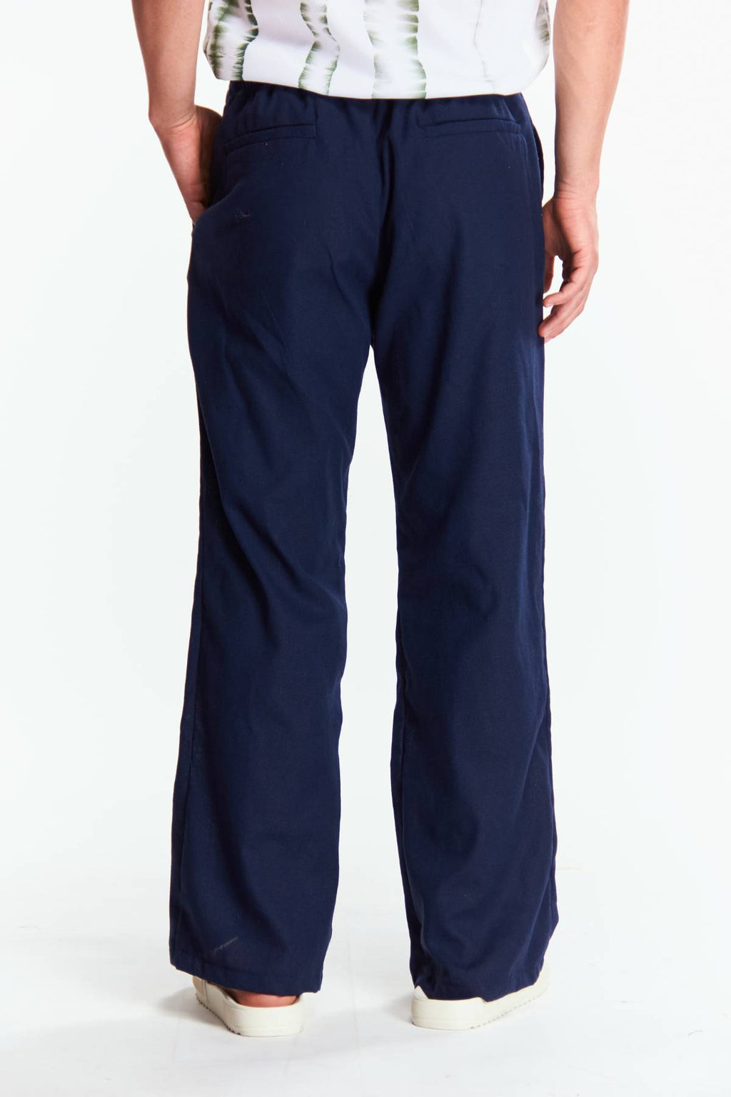 Pantalón Recto Lino Azul marino