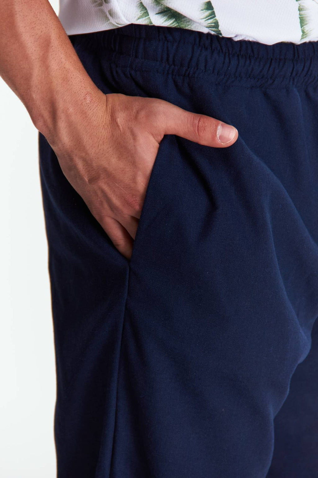 Pantalón Recto Lino Azul marino