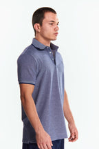Playera Polo Manga corta Azul Marino Jaspe
