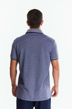 Playera Polo Manga corta Azul Marino Jaspe