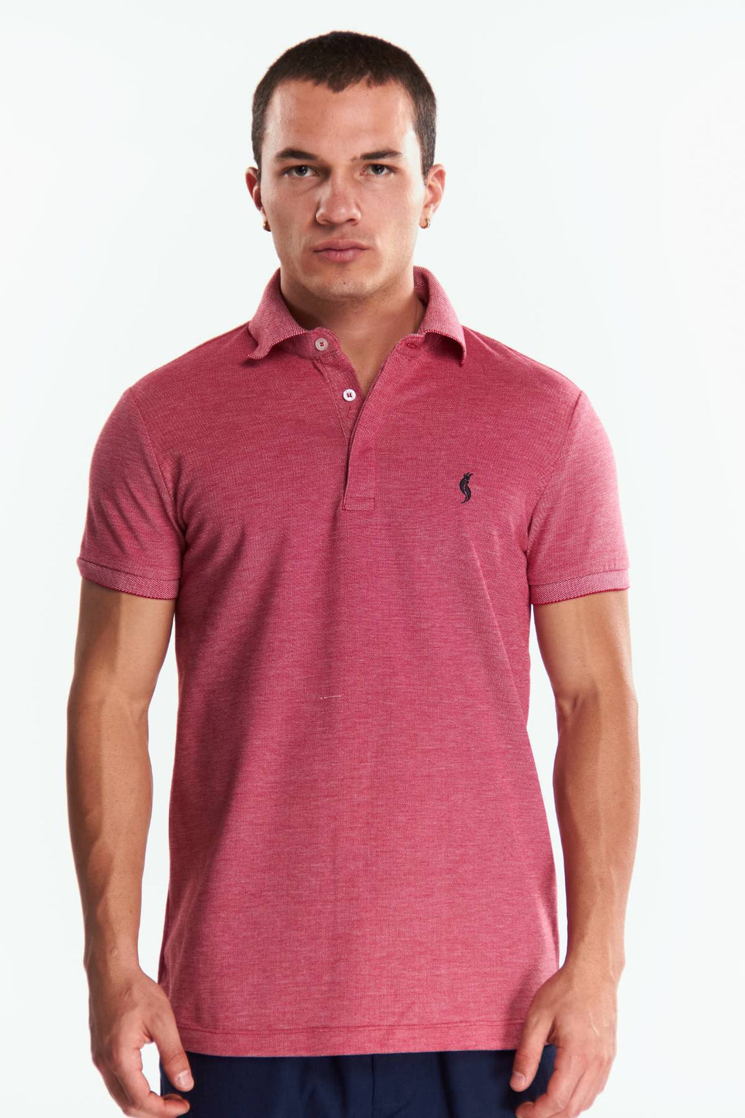 Playera Polo Fit Manga corta Rojo Jaspe