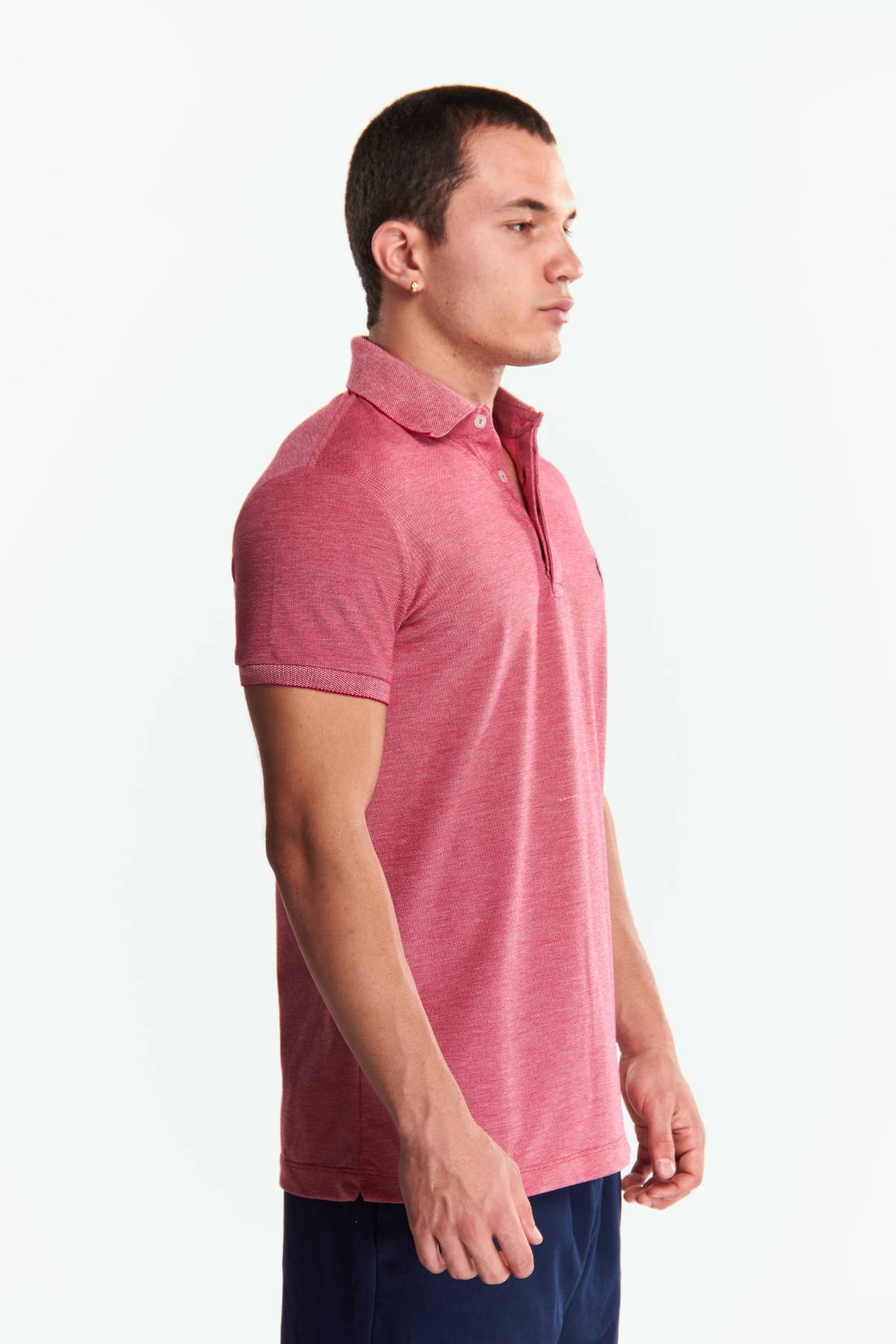 Playera Polo Fit Manga corta Rojo Jaspe