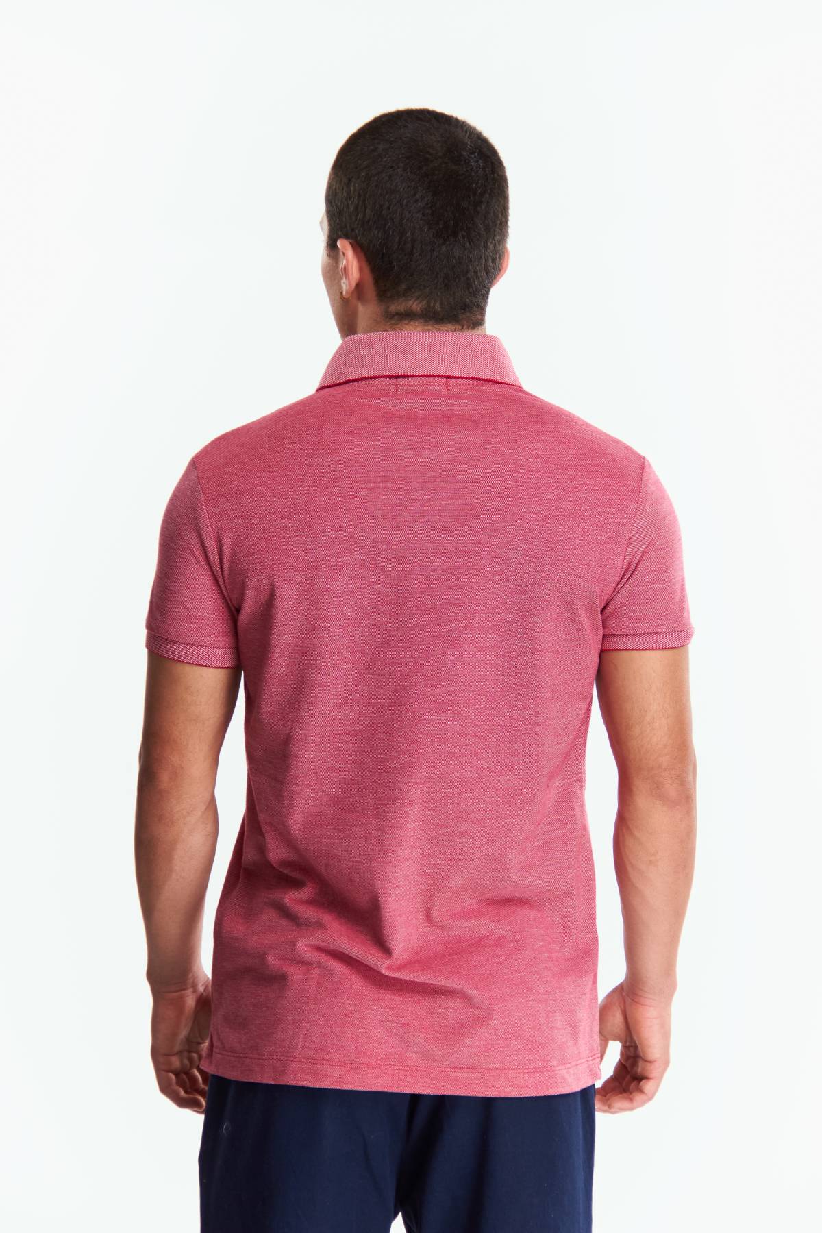 Playera Polo Fit Manga corta Rojo Jaspe