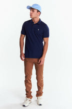 Playera Polo Clasica Slim Fit Manga corta Azul marino