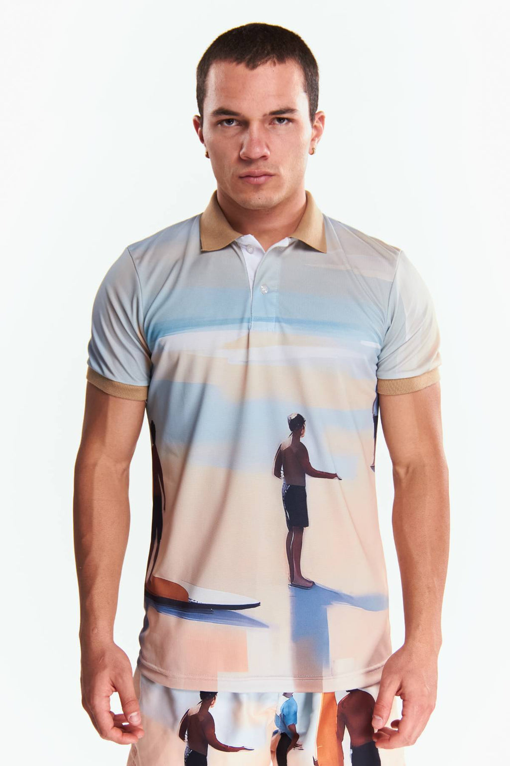 Playera Polo Sublimada Manga corta Surf
