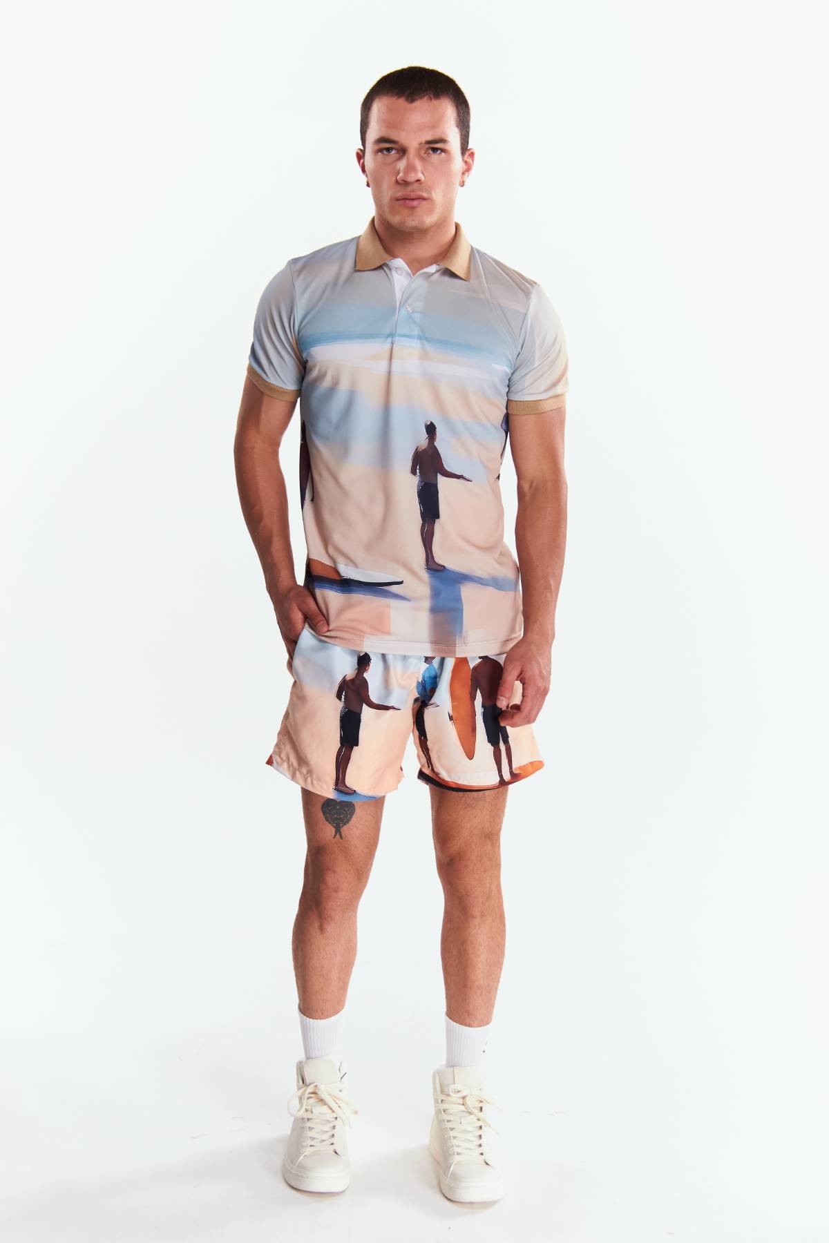 Playera Polo Sublimada Manga corta Surf