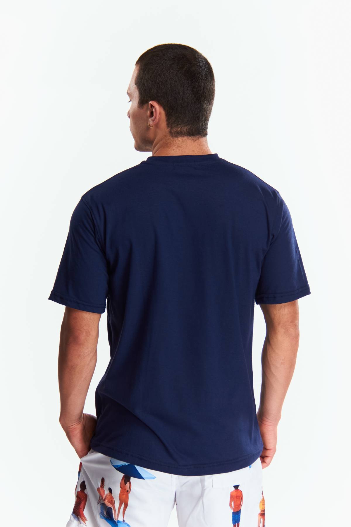 Playera Henley Manga corta Azul marino