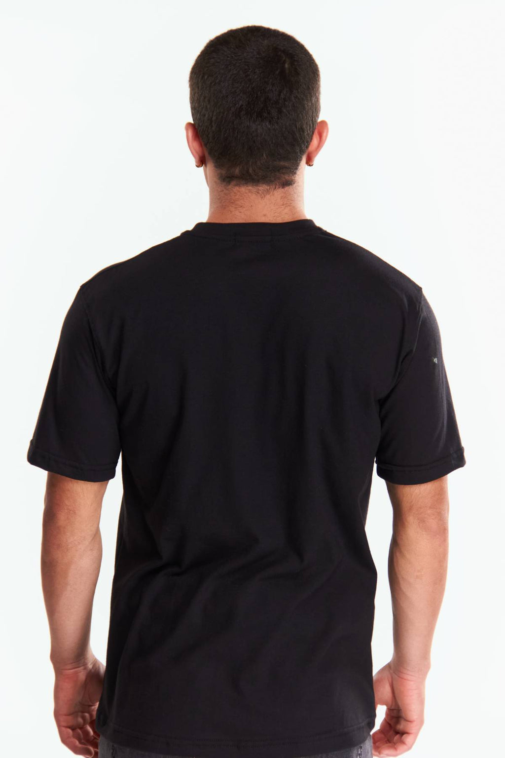 Playera Henley Manga corta Negro