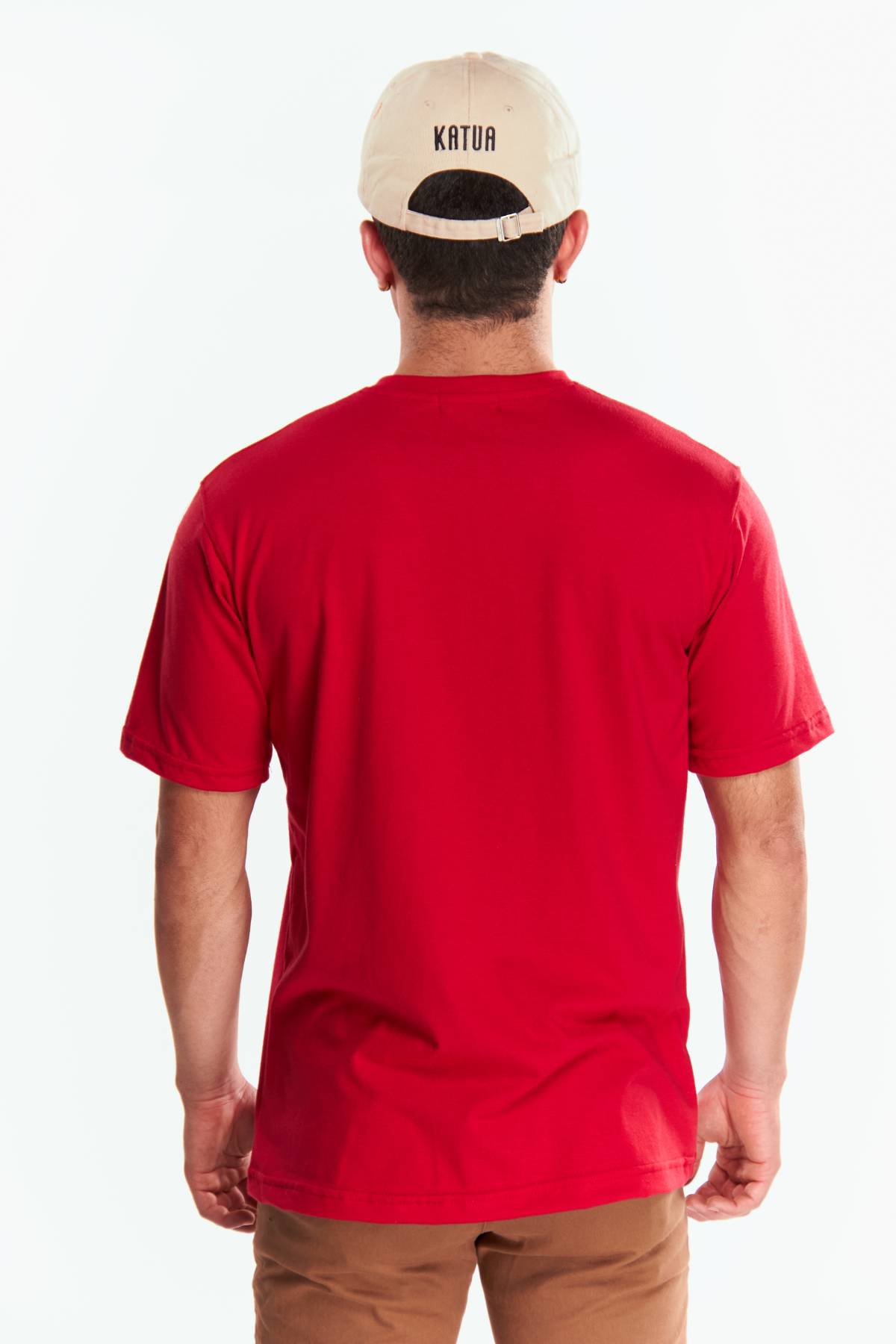 Playera Henley Manga corto Rojo