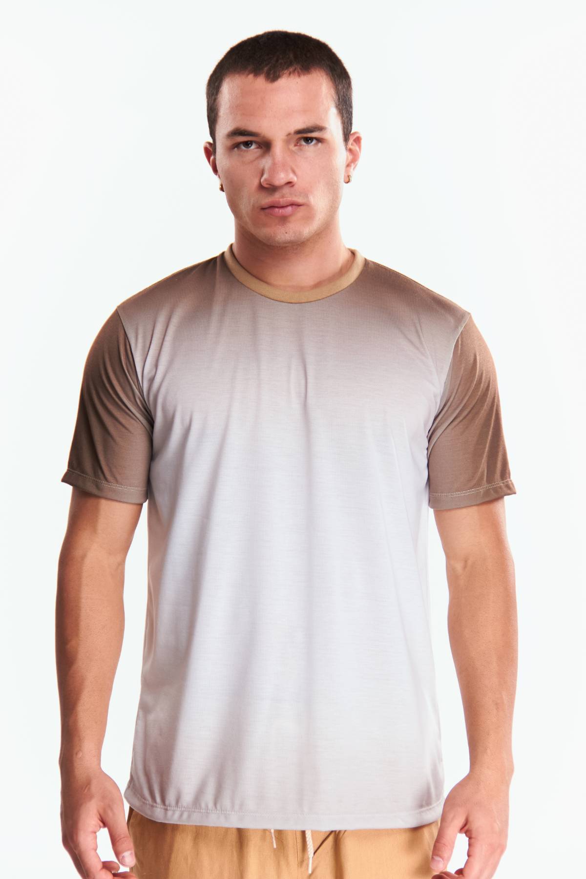 Playera Cuello redondo Degradado Café
