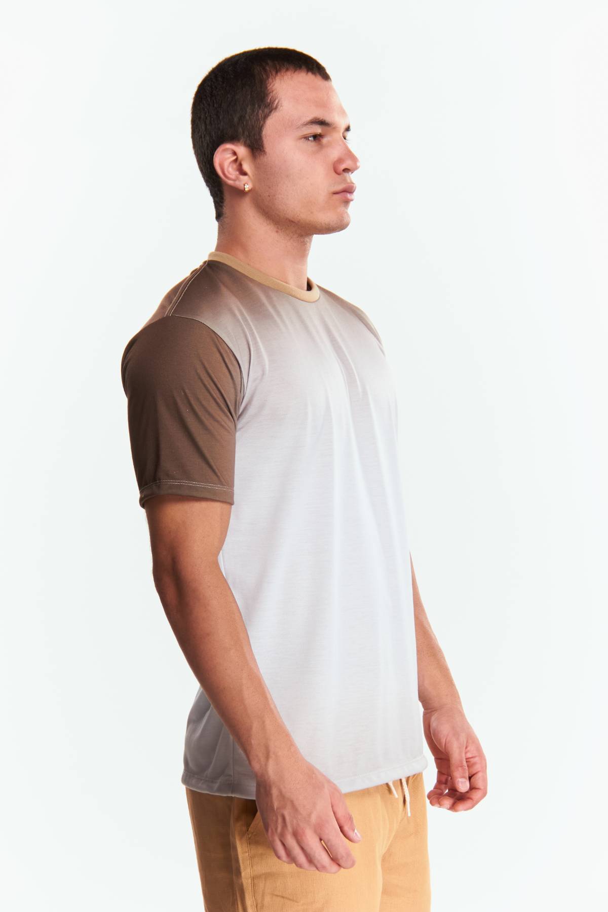 Playera Cuello redondo Degradado Café