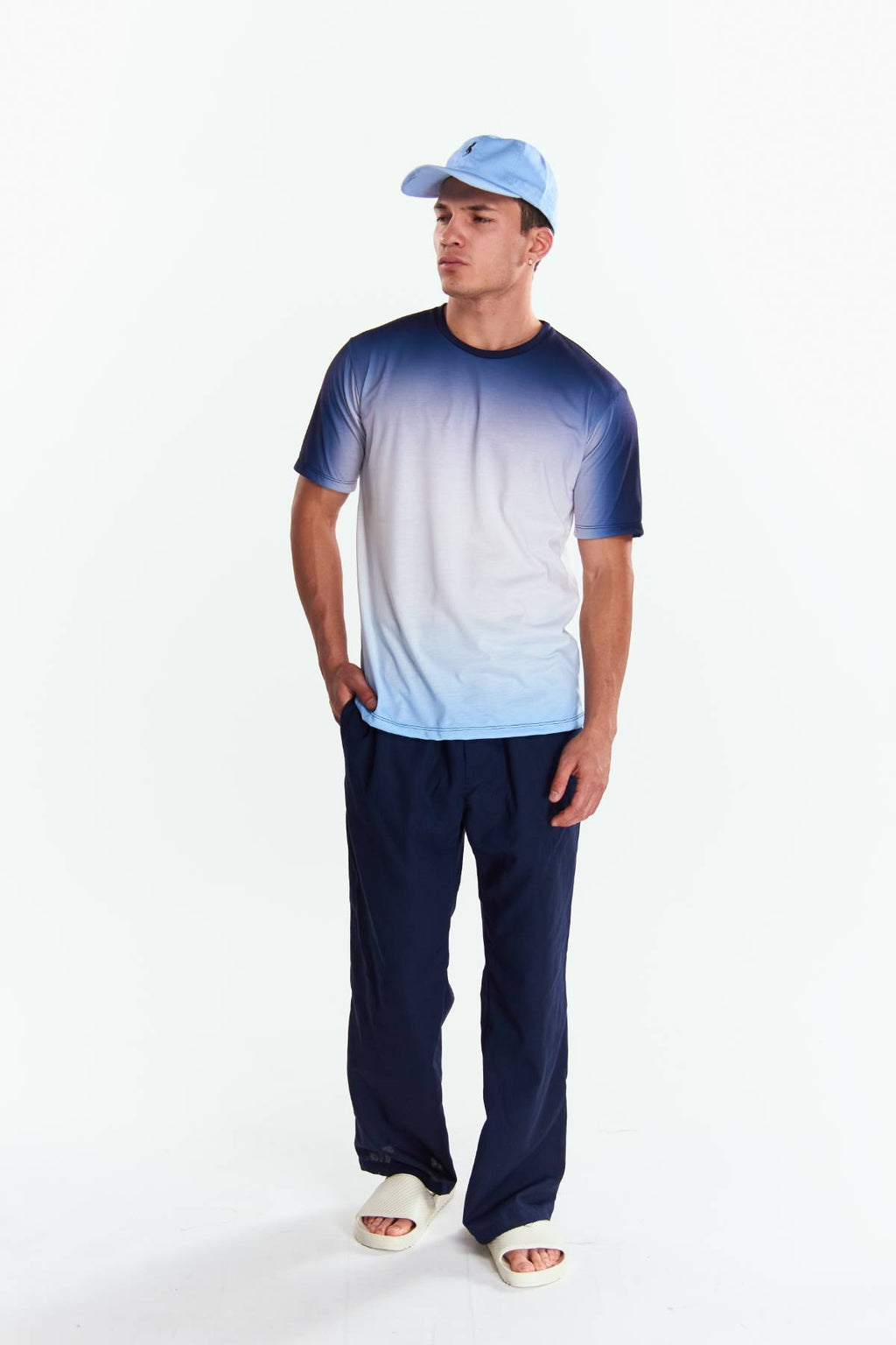 Playera Cuello redondo Degradado Azul marino