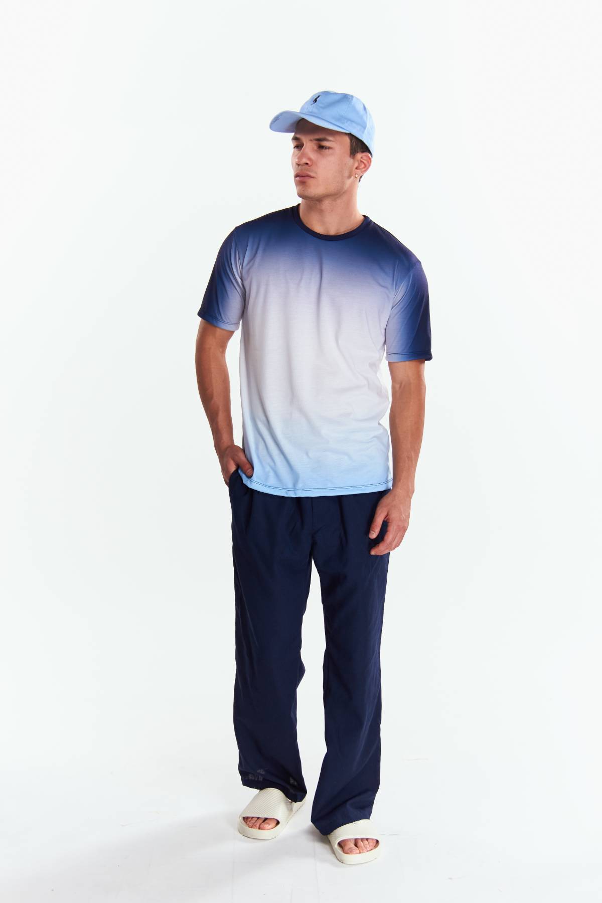 Playera Cuello redondo Degradado Azul marino