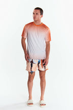 Playera Cuello redondo Degradado Naranja