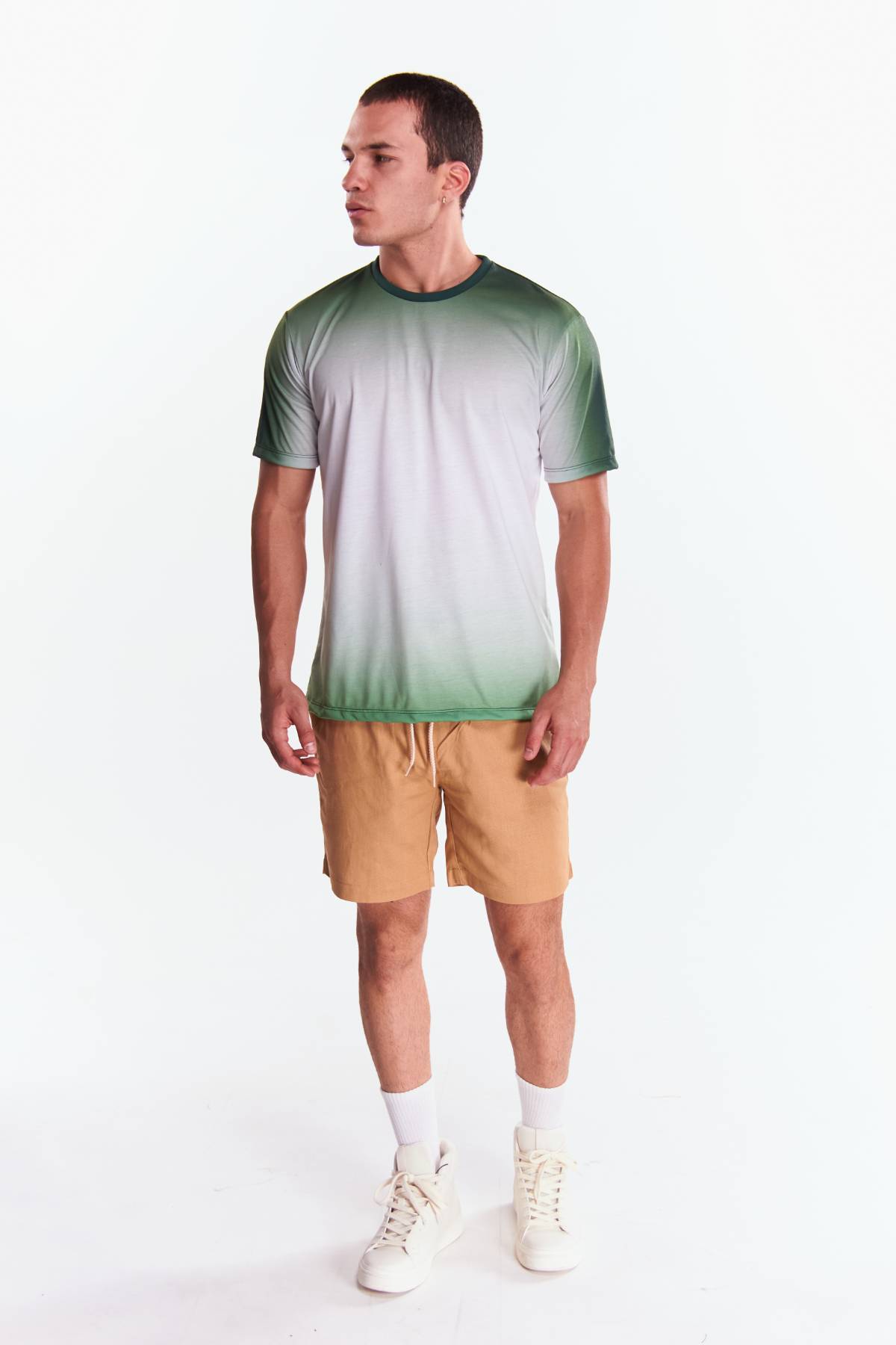 Playera Cuello redondo Degradado Verde