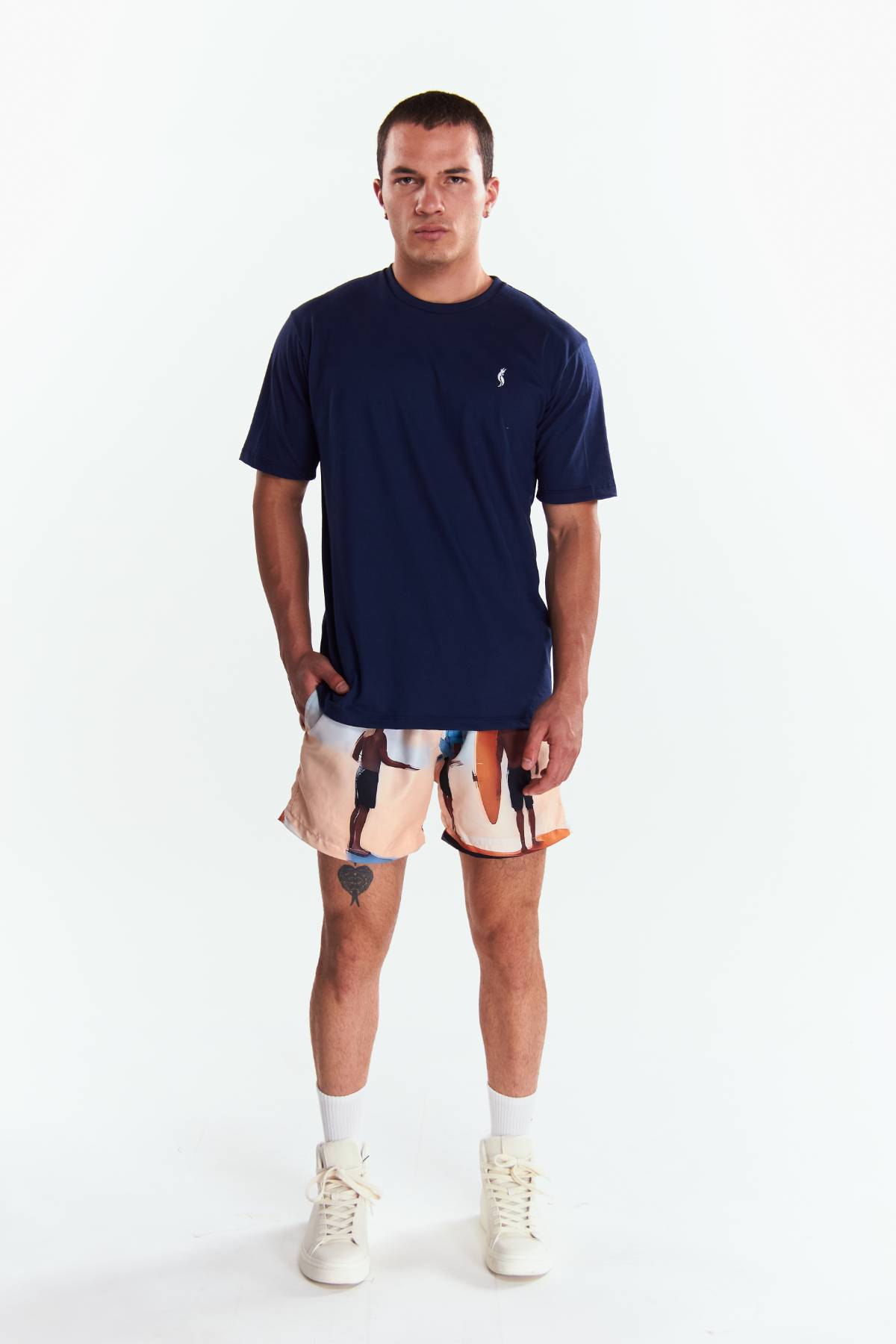 Playera Cuello redondo Básica Azul marino