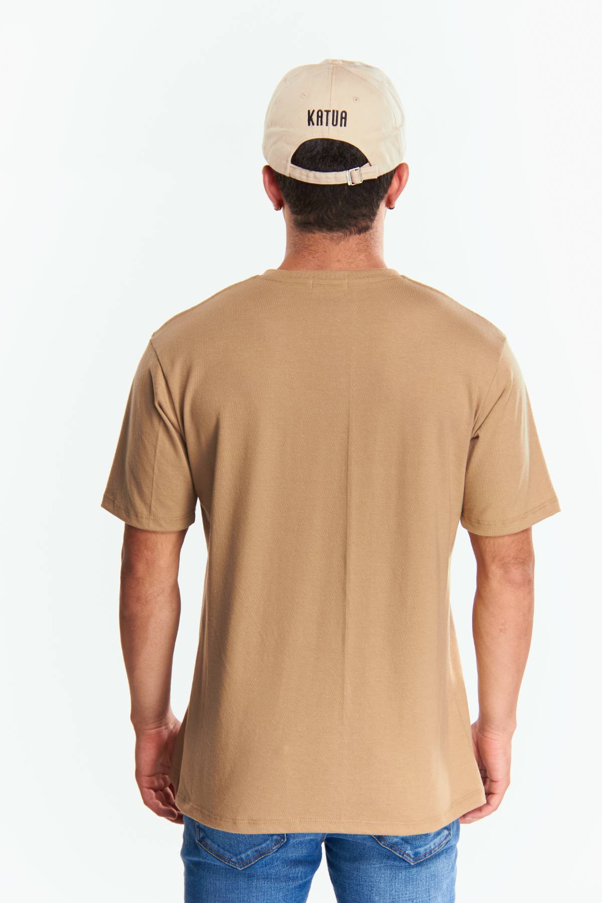 Playera Cuello V Básica Beige