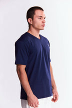 Playera Cuello V Básica Azul marino