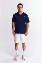 Playera Cuello V Básica Azul marino