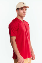 Playera Cuello V Básica Rojo