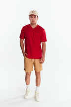 Playera Cuello V Básica Rojo