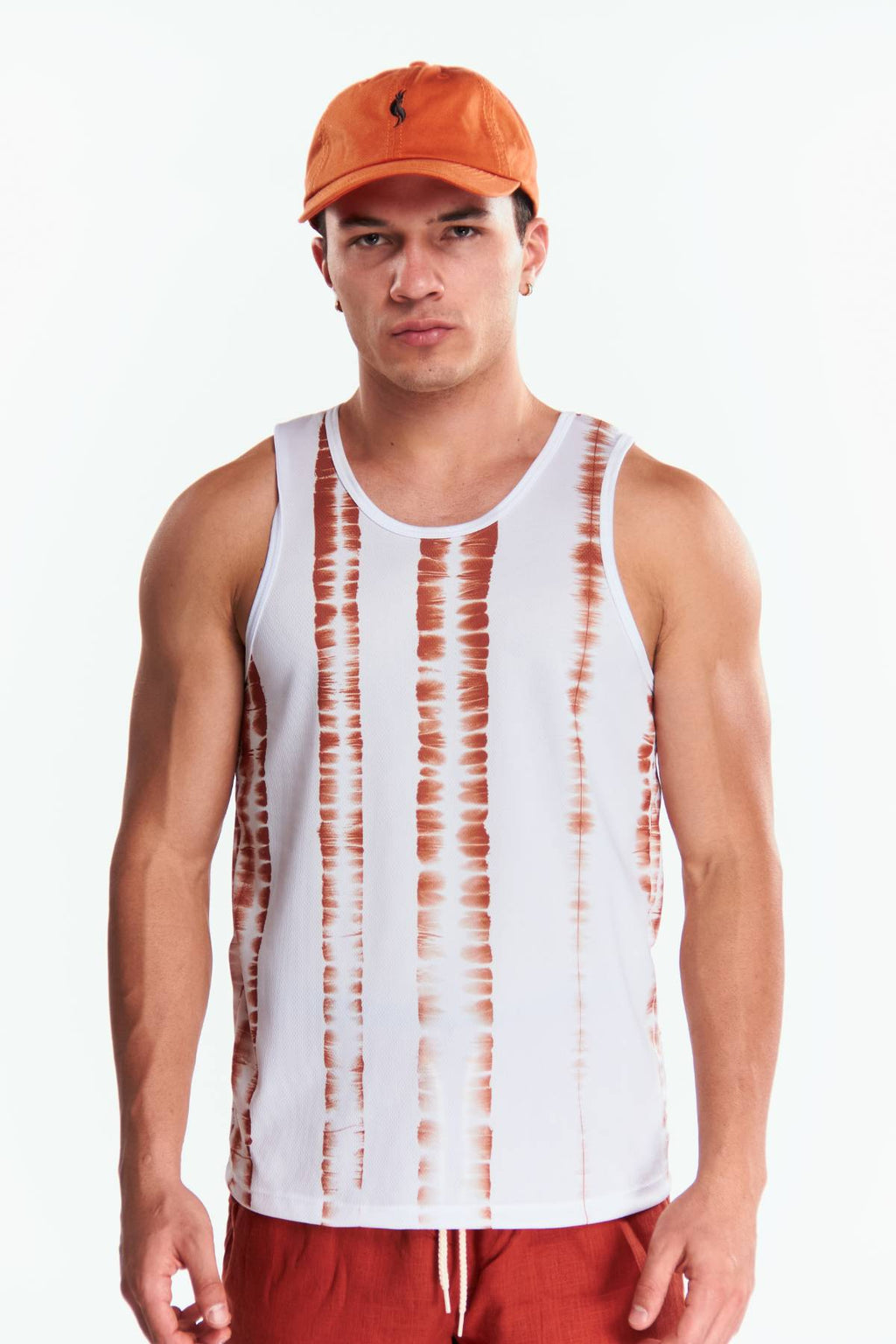 Playera Tank top Diseño tie dye Ladrillo