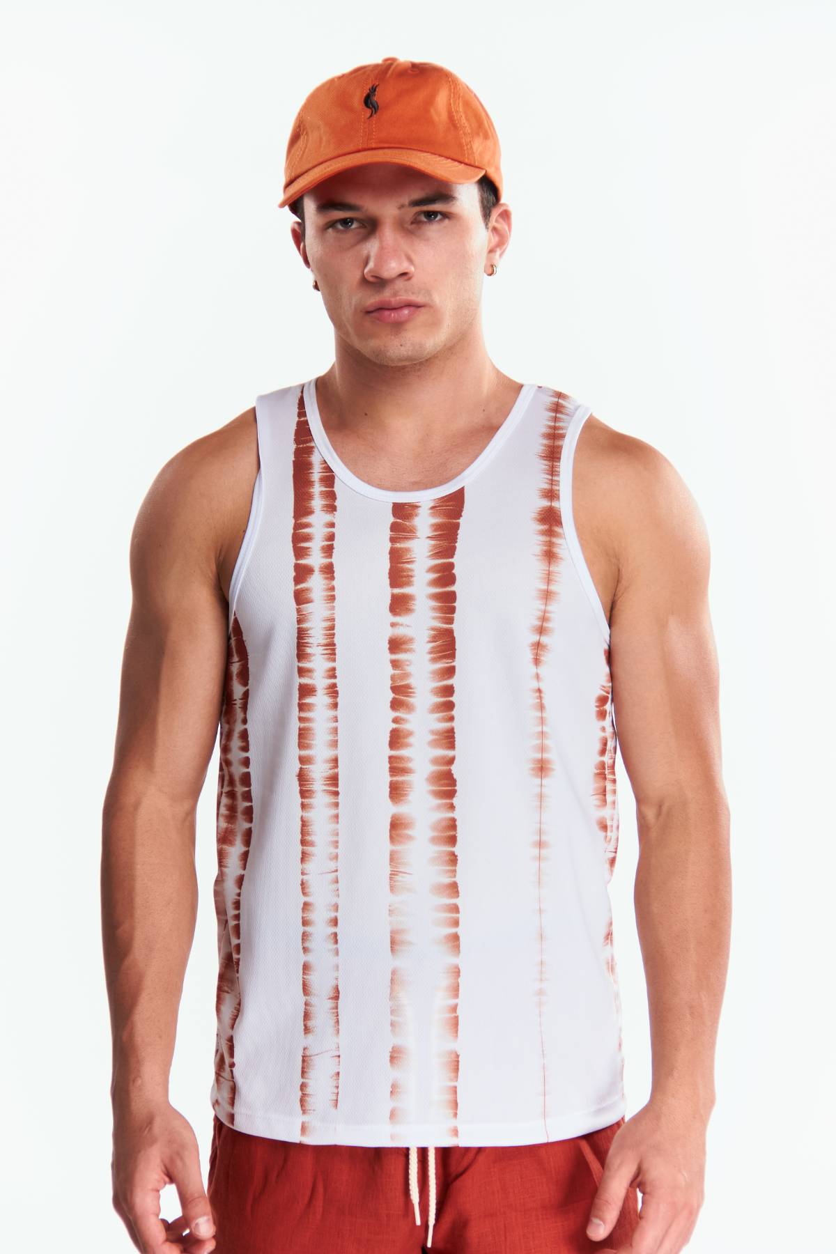Playera Tank top Diseño tie dye Ladrillo