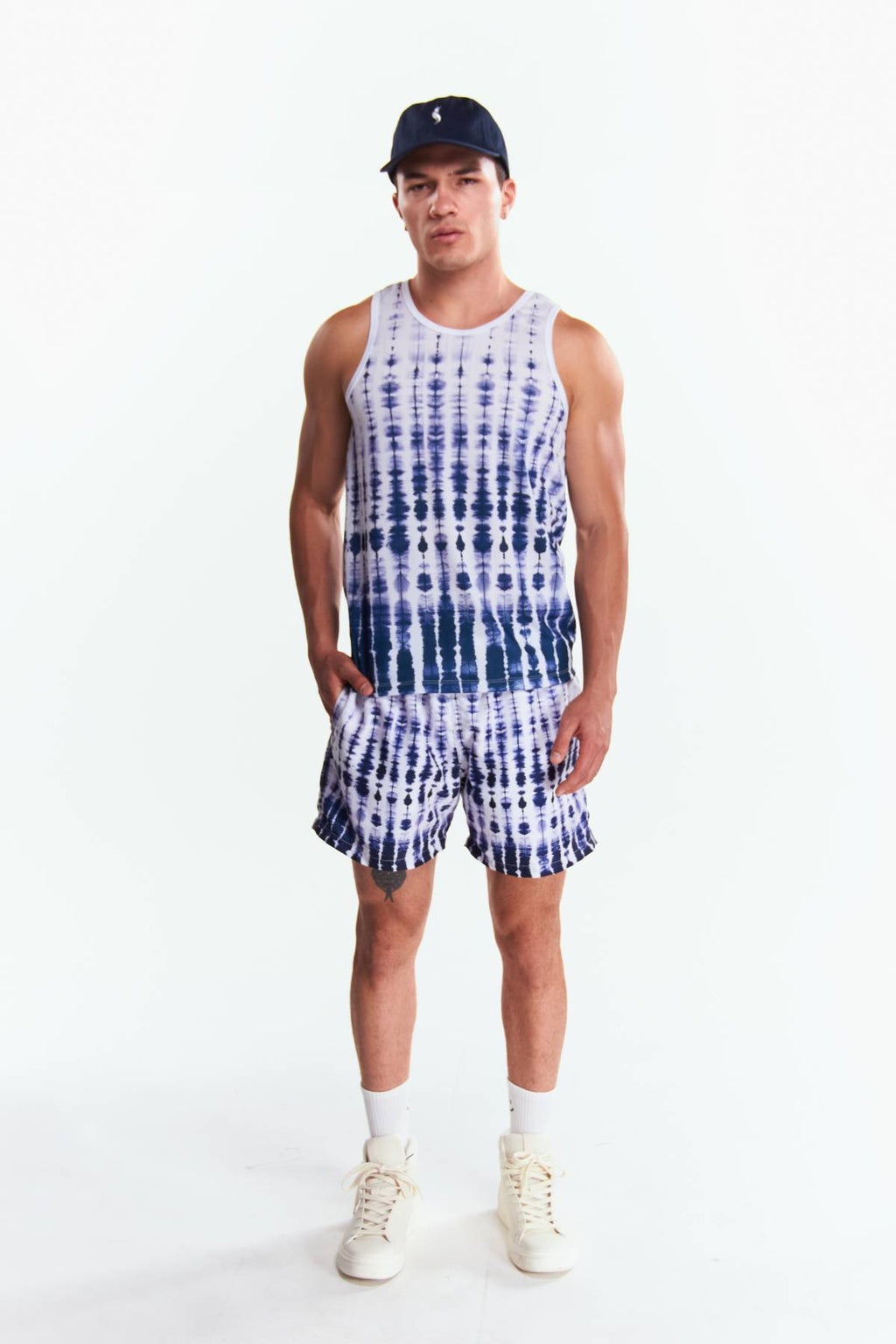 Playera Tank top Diseño tie dye Azul marino