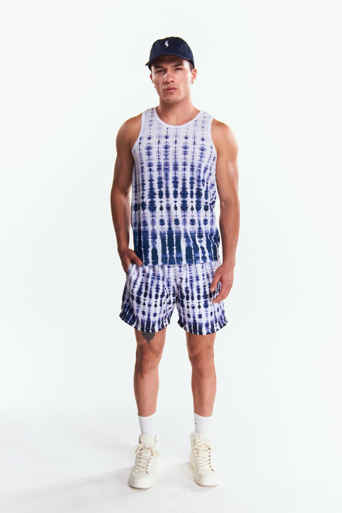 Playera Tank top Diseño tie dye Azul marino